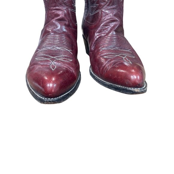 Dan Post Mens Leather Maroon Red Western Cowboy Mid Calf Boots Sz 11.5D SKU 9580 - Picture 15 of 16
